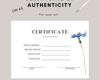 Echtheidscertificaat Aquarel digitaal DIN A4