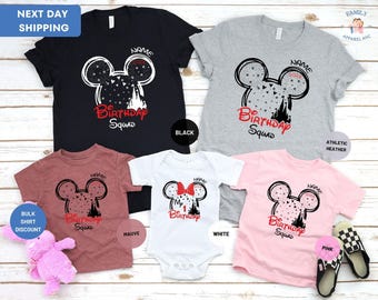 Custom Birthday Squad Shirt, Name Birthday T-Shirt, Disneyland Tee, Personalized Disneyworld, Birthday Family Matching