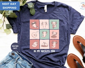 In My Axolotl Era Shirt, Cute Funny Animal Lover Tshirt, Gift for Kids, Axolotl Girls Shirt, Matching Family Birthday Shirts