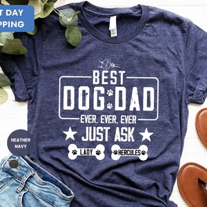 Chemise meilleur papa chien de tous les temps, chemise papa chien personnalisée avec noms de chiens, chemise fête des pères, cadeau fête des pères pour propriétaire de chien, amoureux des chiens