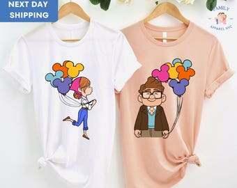 Her Carl His Ellie Shirts, Carl And Ellie Shirts, Up Couple Tshirt, Disney Couple Gift Shirt, Disney Honeymoon Tee
