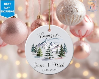 Personalized Engaged Ornament 2025,Wedding Keepsake Ornament,Engagement Ornament with Names & Date,Engaged Gift