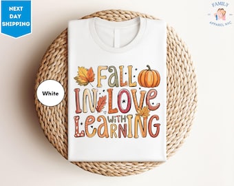 Groovy Teacher Shirt Teacher Fall Shirt Fall In Love With Learning Teacher Trick or Teach Teacher Pumpkin Shirt