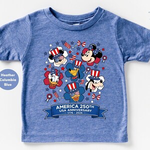 Mickey and Friends 4th July 2026 Shirt, Disney Independence Day Tee, Disneyland Family, Walt Disney World T-shirt afbeelding 4