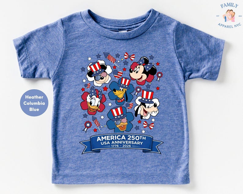 Mickey and Friends 4th July 2026 Shirt, Disney Independence Day Tee, Disneyland Family, Walt Disney World T-shirt afbeelding 4