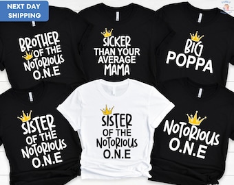 Birthday Matching Shirts, Sicker Than Your Average Mama Big Poppa 1st Birthday Parent Shirts, 90s Matching Family, Hip Hop Themed Tee