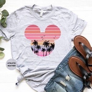 Mickey Head Summer Shirt, Palm Shirt, Disney Summer Vacation Shirt, Mickey Mouse Tee, Gift For Her, Beach Vacay Tee image 3