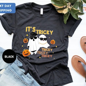 It&#39;s Tricky Tricky Tricky Halloween Shirt, Retro Ghost Halloween Shirt, 90s Nostalgia Halloween, Funny Halloween Ghost