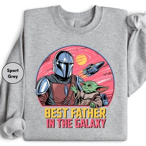 The Mandalorian Grogu Baby Yoda Best Father In The Galaxy Shirt, Star Wars Dad T-shirt, Father's Day Gift, Galaxy's Edge Trip image 3