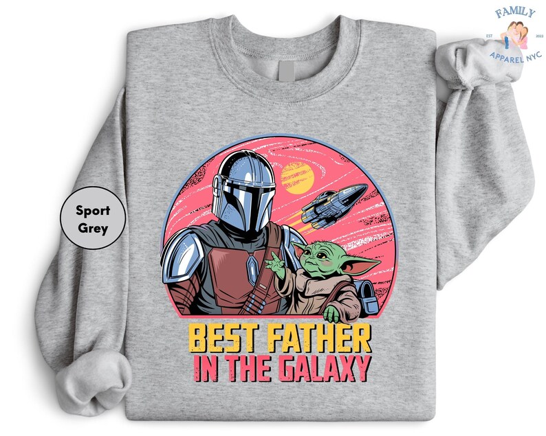 The Mandalorian Grogu Baby Yoda Best Father In The Galaxy Shirt, Star Wars Dad T-shirt, Father's Day Gift, Galaxy's Edge Trip image 3