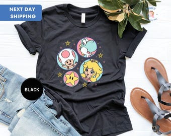 Mario Princess Girls Shirt, Princess Peach Mario Shirt, Princess Peach T-Shirt, Super Mario Shirt, Mario Group Birthday