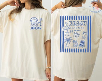 Personalized Beach Crew Shirt, Family Trip Summer Vacation Tee, Beach Crew Tee, Custom Summer Shirt