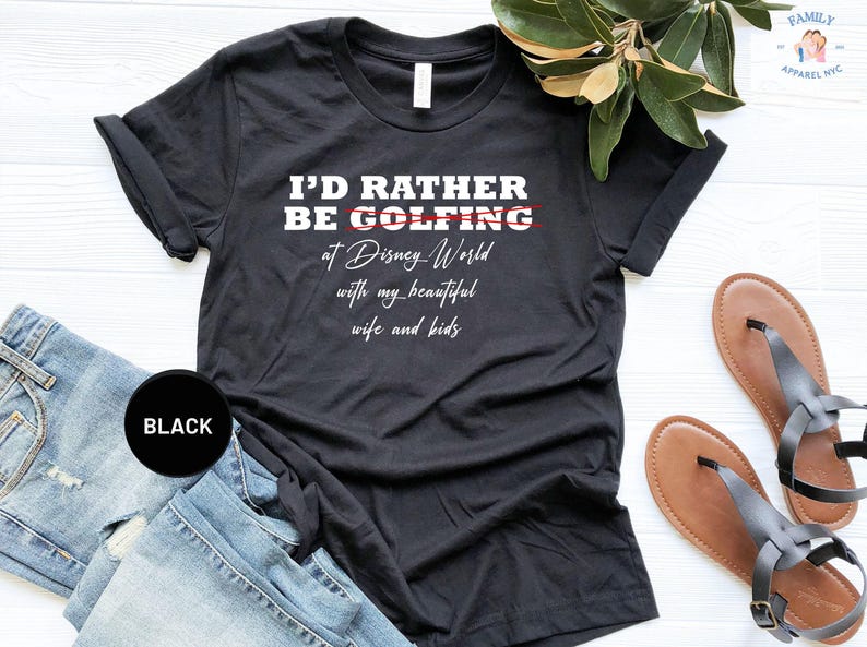 Camiseta "Prefiero jugar al golf", divertida camiseta Disney, camisetas Disney para hombre, camiseta Disney World, camiseta Disneyland imagen 2