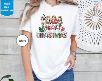 Disney Princess Coquette Bows Christmas Lights Shirt, Mickey's Very Merry Christmas Party, Girl Trip Disneyland Tee