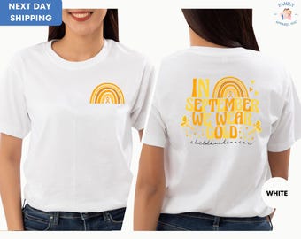 In September We Wear Gold Shirt, Childhood Cancer Awareness Shirt, Gold Ribbon Shirt, Pediatric Nurse Tee