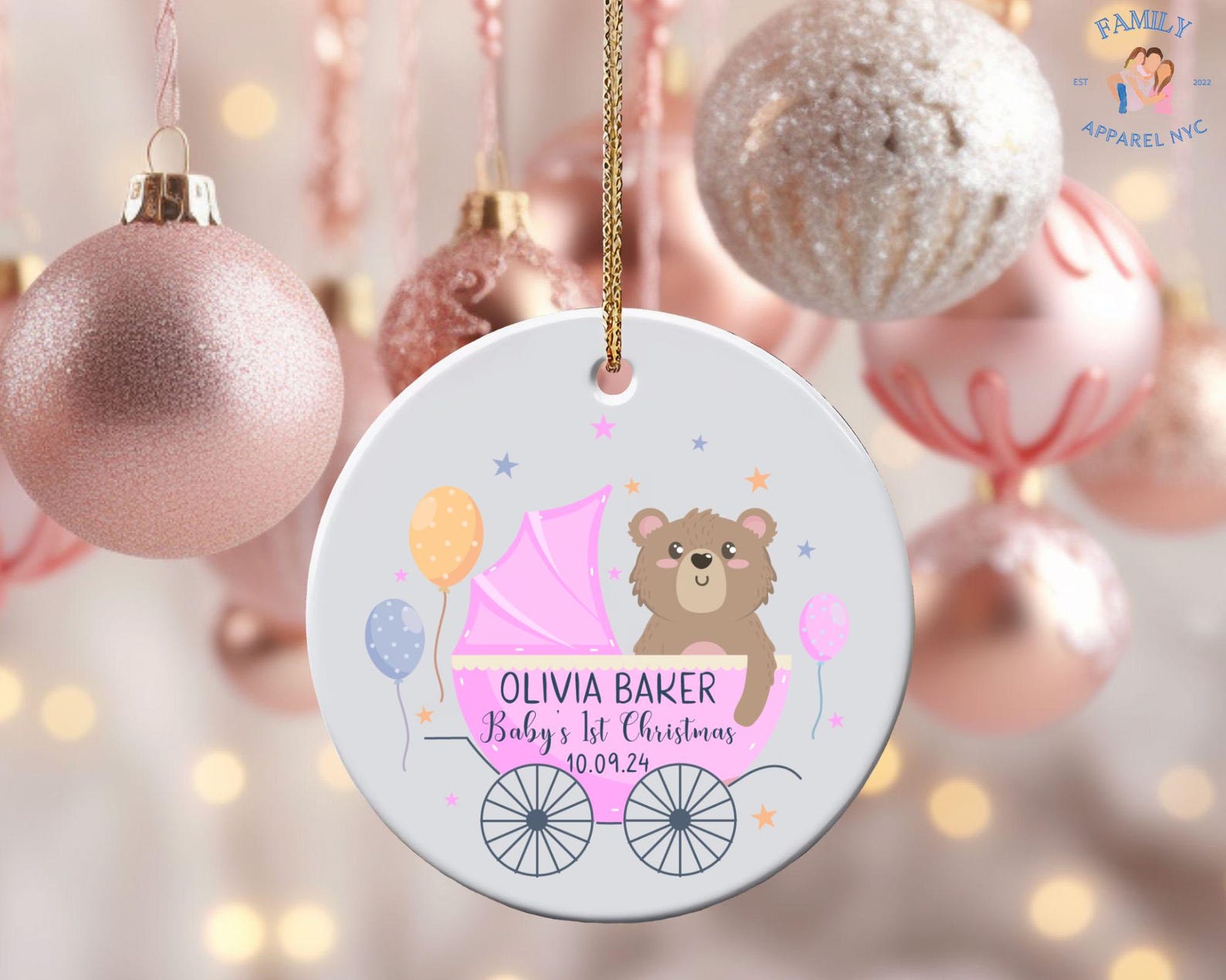 Baby Bear Ornament, Baby Ornament, First Christmas in Home Ornament