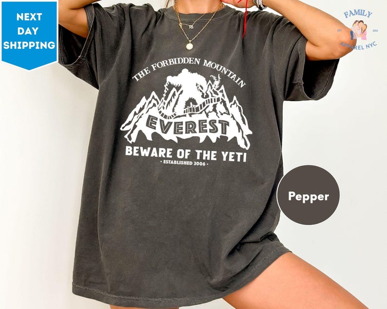 Comfort Colors Retro Disney Expedition Everest Yeti T-Shirt, Legend Of The Forbidden Mountain Matching Tee, WDW Disneyland Family image 1