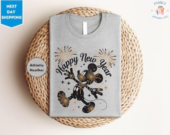 Camiseta de Disney "Feliz Año Nuevo", camiseta de Mickey y sus amigos "Feliz Año Nuevo", camiseta "Adiós 2026", Año Nuevo Familiar