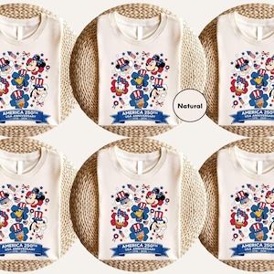Mickey and Friends 4th July 2026 Shirt, Disney Independence Day Tee, Disneyland Family, Walt Disney World T-shirt afbeelding 1