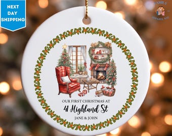 Personalised New Home Ornament 2025, Our First Christmas New Home Bauble, First Christmas in Our New Home Ornament