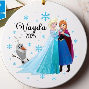 Frozen Ornament, Christmas Ornament, Custom Elsa And Anna Ornament, Disney Frozen Ornament, Elsa Ornament, Anna Ornament