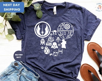 Chemise Star Wars Mickey Mouse, chemise Mickey Head Star Wars, chemises famille Disney, t-shirt Star Wars, cadeaux Starwars, t-shirt Disney Trooper Galaxy