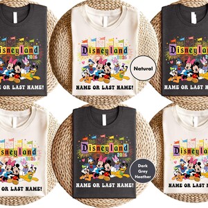 Chemise personnalisée Disneyland Mickey et ses amis, chemise Disneyland voyage en famille 2026, t-shirt voyage Disneyland, chemise Disney 2026