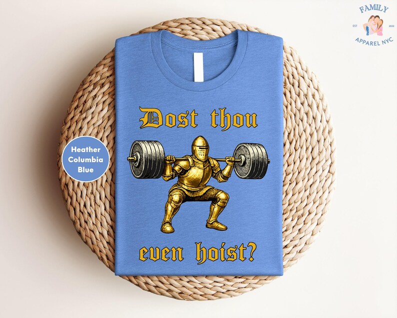 Camiseta de gimnasio medieval, divertida, de caballero de fantasía, sarcástica, de levantamiento de pesas. imagen 2