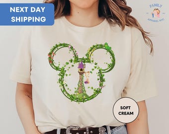Tangled Shirt, Rapunzel's Tower T-shirt, Princess Castle Mickey Mouse Floral Shirt, Matching Family Vacation Tee