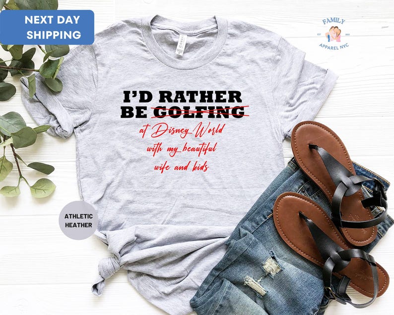 Camiseta "Prefiero jugar al golf", divertida camiseta Disney, camisetas Disney para hombre, camiseta Disney World, camiseta Disneyland imagen 1