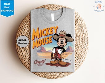 Vintage Cowboy Mickey Mouse Shirt, Disney Western Theme Mickey Mouse T-Shirt, Disneyland Boys Trip Shirt, Disney Tee