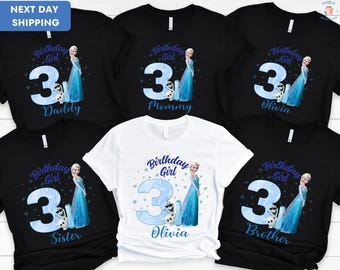 Elsa Birthday Shirt, Elsa Personalized Frozen Birthday Shirt, Custom Disney Princess Shirt, Family Matching T-Shirts