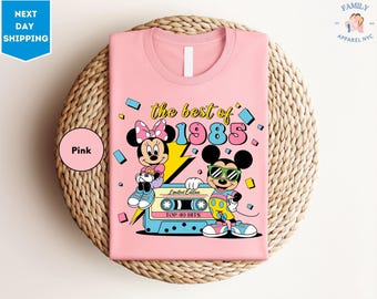 Camiseta de Mickey de 1985, camiseta vintage de Mickey y Minnie, camiseta de edición limitada de Disney, Top 40 de éxitos de Disney