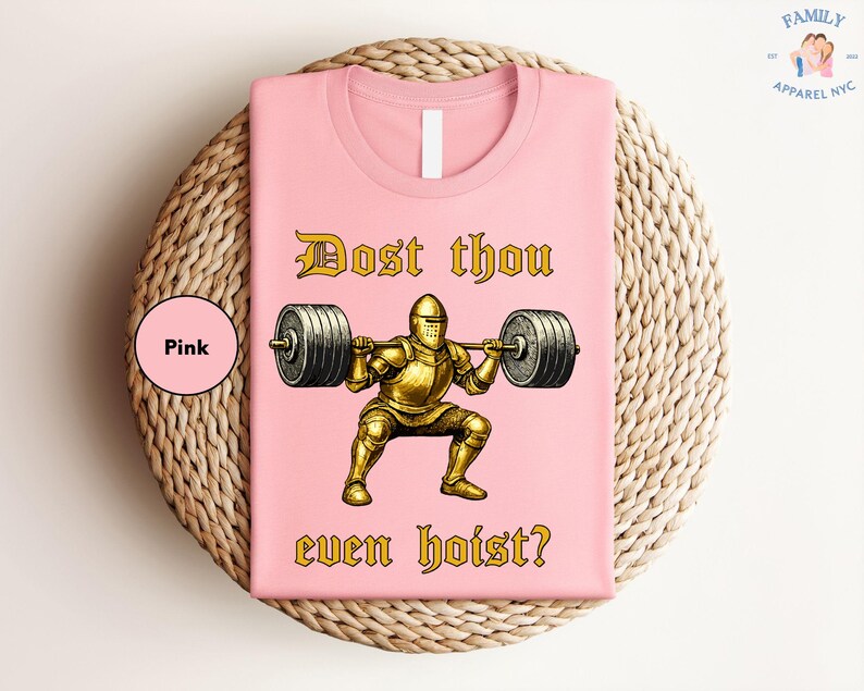 Camiseta de gimnasio medieval, divertida, de caballero de fantasía, sarcástica, de levantamiento de pesas. imagen 3