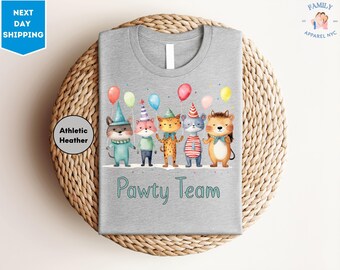 Pawty Puppy Birthday Family Matching Shirt, Boy Girl Birthday Shirt, Puppy Theme Birthday Party, Puppy Pawty Tee
