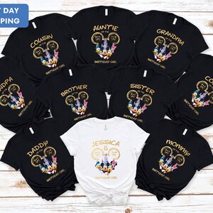 Personalized Disney Matching Birthday Shirts, Birthday Girl, Gift Disney Shirt, Disney Birthday Squad Shirt, Disney Birthday Party Shirt