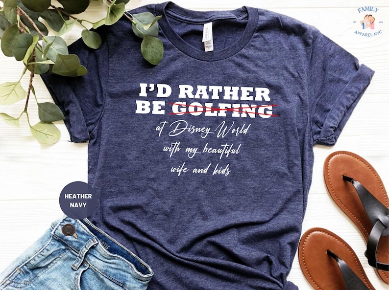 Camiseta "Prefiero jugar al golf", divertida camiseta Disney, camisetas Disney para hombre, camiseta Disney World, camiseta Disneyland imagen 3
