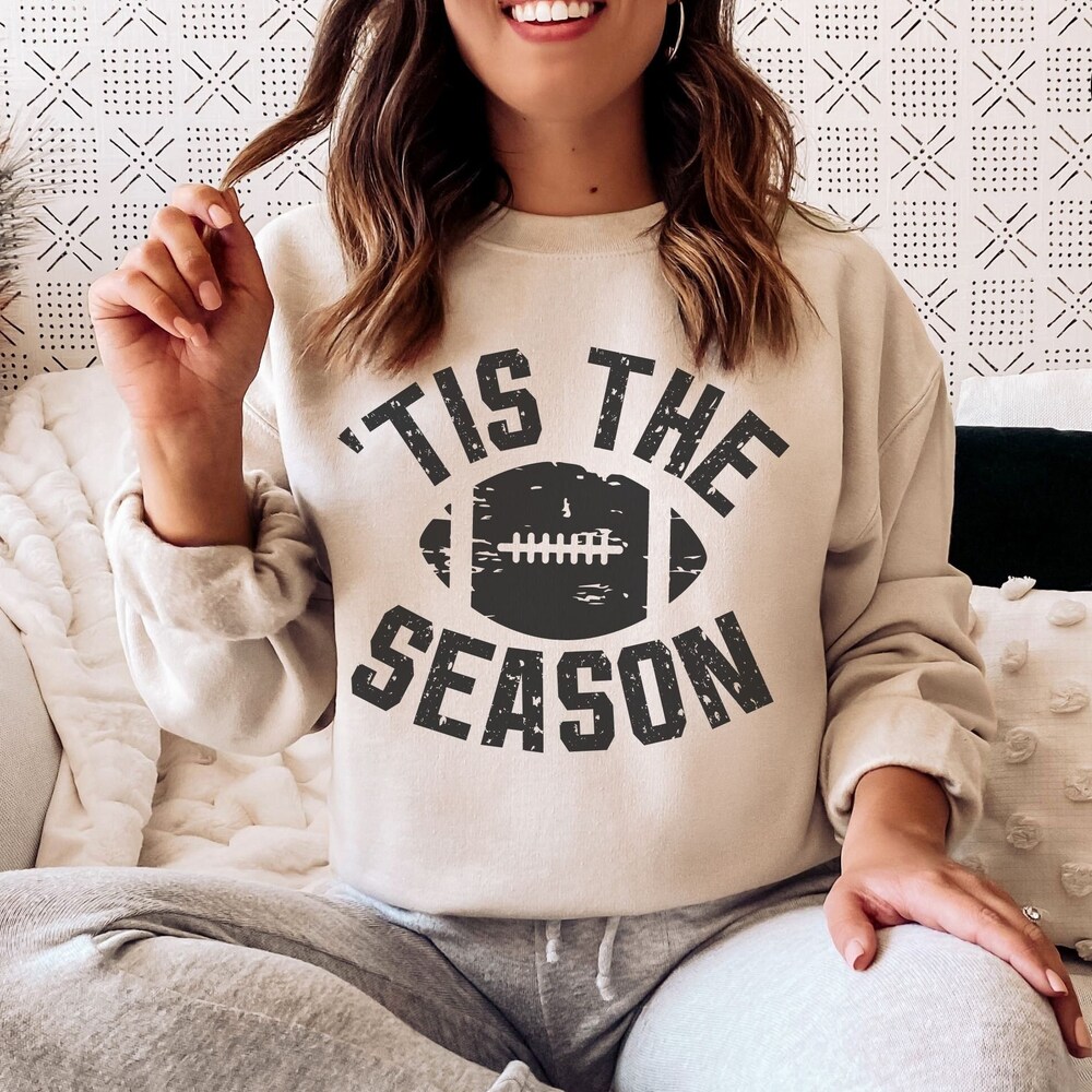 Tis The Season Football Sweatshirt, 'Tis The Season Sweater, Football Mom Shirt, Game Day Football, Football Coach Gift, Touchdown Season Only At Teevision Funnykidshirts