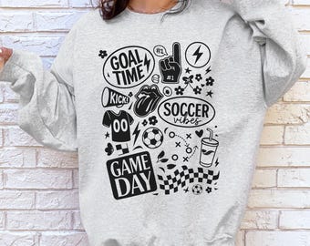 Game Day Soccer Sweatshirt, Retro Soccer Mom Sweater, Soccer Mama Crewneck, Soccer Coach Gift, Soccer Vibes Shirt, Soccer Season Apparel