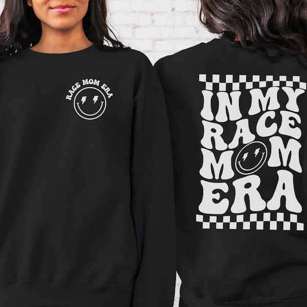 In My Race Mom Era Sweatshirt, Race Mom Sweater, Mama Racing Crewneck, Retro BMX Mom, Checkered Raceday Shirt, Moto Mom Hoodie, Mom Gift