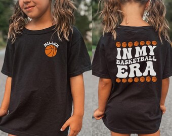 CUSTOM In My Basketball Era Shirt, Personalized Basketball Player T-Shirt, Retro Youth Toddler Game Day Tee, Cute Basketball Family Gift