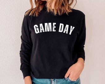 Game Day Long Sleeve Shirt, Comfort Colors Tee, Sports Mom Shirt, Football Tailgate Clothes, Cute Sport Lover Gift, Sunday Football Crewneck