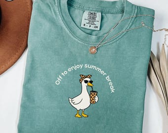Comfort Colors® Summer Break Goose T-Shirt, Last Day of School Teacher Tee