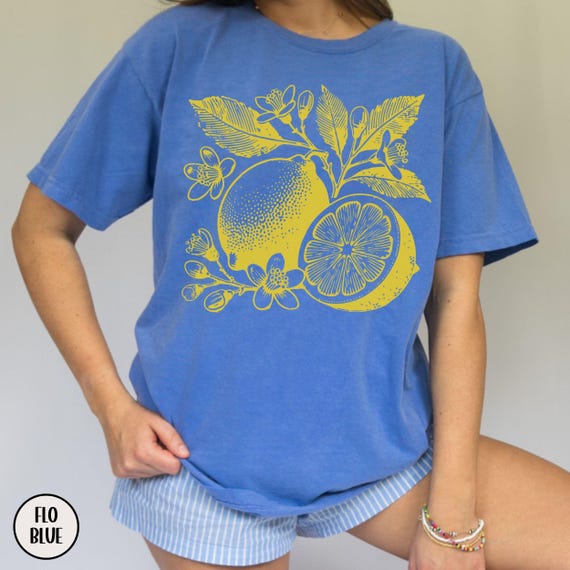 Comfort Colors® Lemon Shirt, Vintage Lemon T-Shirt, Citrus Fruit Lover Gift, Cottagecore Summer Lemon Tee, Fruit Aesthetic Graphic Tee
