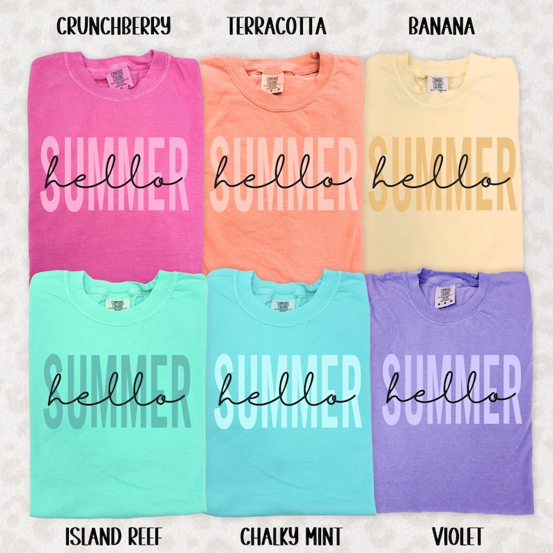 Comfort Colors® Hello Summer Shirt, Last Day of School Group Teacher T-Shirt, End of Year Grade Level Team Tee image 1