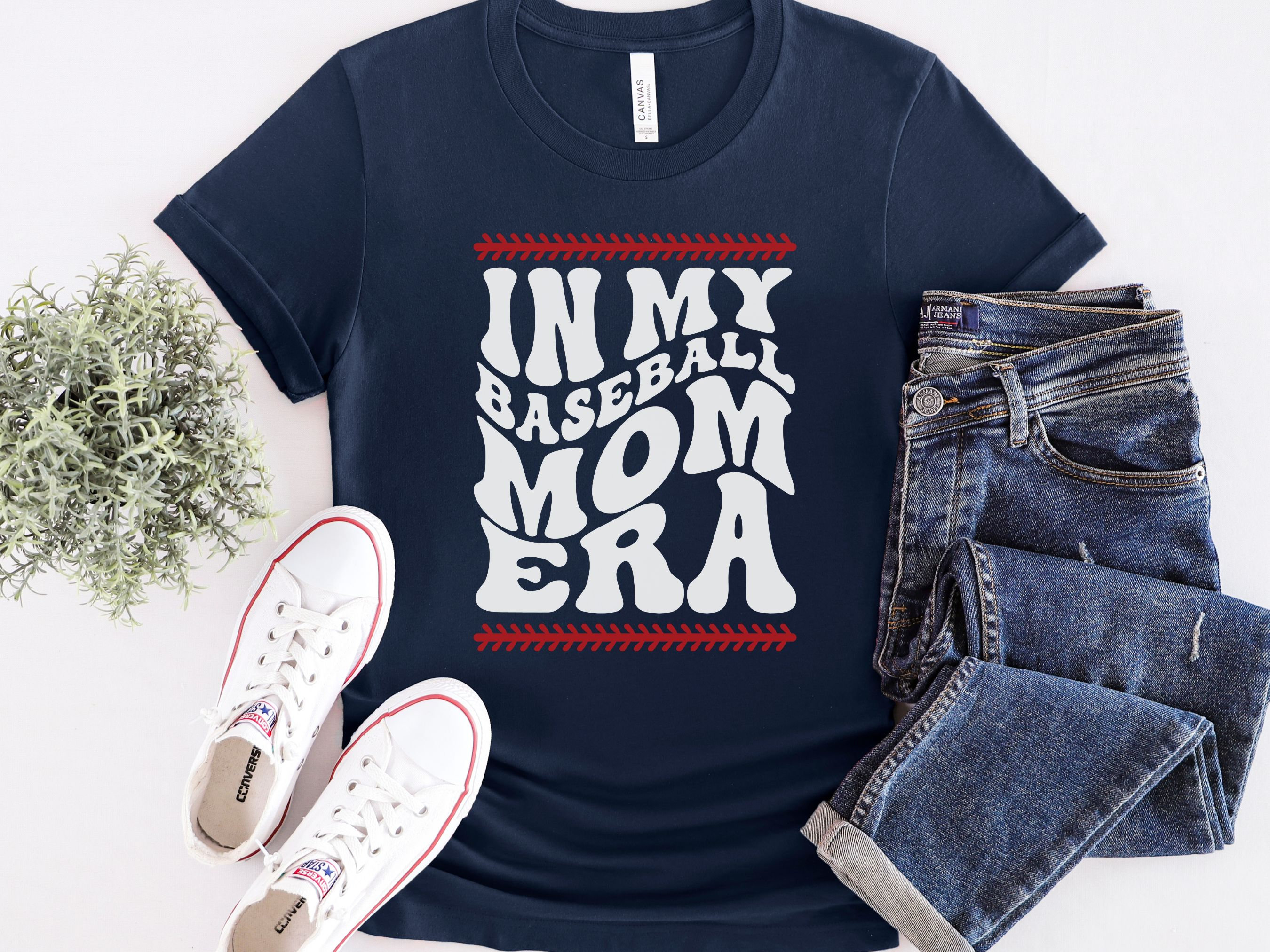 "In My Baseball Mom Era" Funny Graphic Tee - Women's Short Sleeve Shirt For Softball & Mom Life