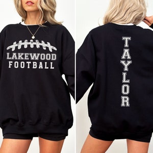 CUSTOM Football Team Sweatshirt with Name on Back, Personalized Football Mom Sweater, Proud Senior Football Mama Crewneck, Team Mom Gift