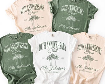 Benutzerdefinierte 40. Jahrestag Shirt, 40. Jahrestag Crew T-Shirt, passendes Gruppen Urlaubs-T-Shirt