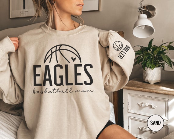 CUSTOM Basketball Mom Sweatshirt With Name on Sleeve, Personalized