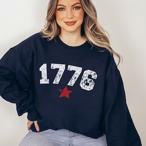 1776 Sweatshirt, 1776 Shirt, USA Sweatshirt, American 1776, Est 1776 Shirt, 4th Of July Sweater, Red White Blue, Patriotic Gift, Patriot Tee